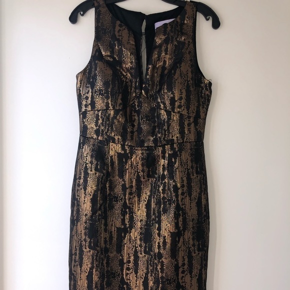 𝅺NWOT S Collections Black and Gold Cocktail Dress size 6 - Picture 7 of 16